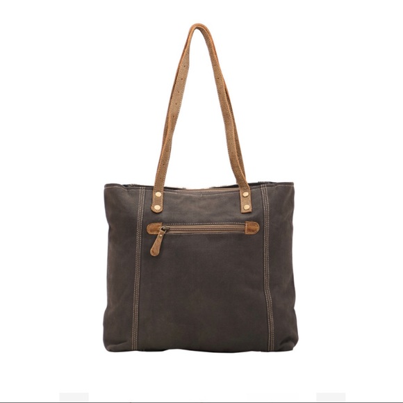 Abstract floral print leather key tote bag - Picture 6 of 6